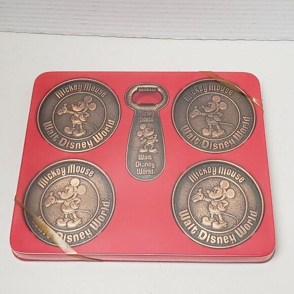 Disney Other - Vintage Disney World Coasters & Bottle Opener Set